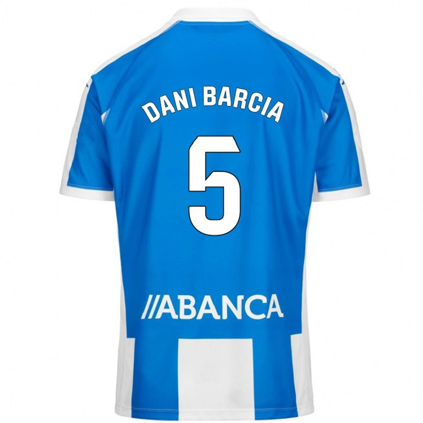 Danxen Män Dani Barcia #5 Blå Vit Hemmatröja Matchtröjor 2024/25 Tröjor T-Tröja