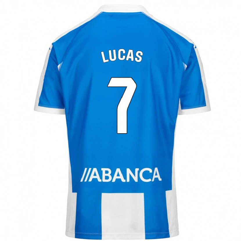 Danxen Män Lucas Pérez #7 Blå Vit Hemmatröja Matchtröjor 2024/25 Tröjor T-Tröja