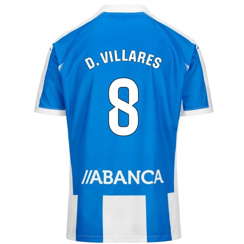 Danxen Män Diego Villares #8 Blå Vit Hemmatröja Matchtröjor 2024/25 Tröjor T-Tröja