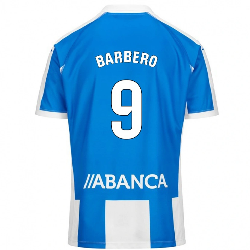 Danxen Män Iván Barbero #9 Blå Vit Hemmatröja Matchtröjor 2024/25 Tröjor T-Tröja