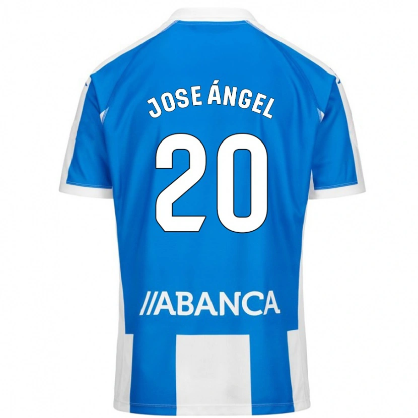 Danxen Män José Ángel Jurado #20 Blå Vit Hemmatröja Matchtröjor 2024/25 Tröjor T-Tröja