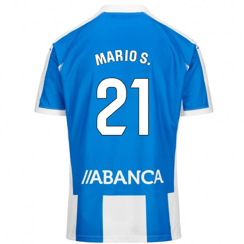 Danxen Män Mario Soriano #21 Blå Vit Hemmatröja Matchtröjor 2024/25 Tröjor T-Tröja