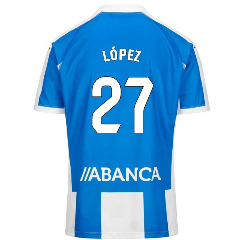 Danxen Män Rubén López #27 Blå Vit Hemmatröja Matchtröjor 2024/25 Tröjor T-Tröja