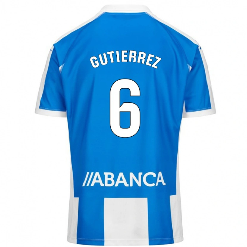 Danxen Män Paula Gutiérrez #6 Blå Vit Hemmatröja Matchtröjor 2024/25 Tröjor T-Tröja