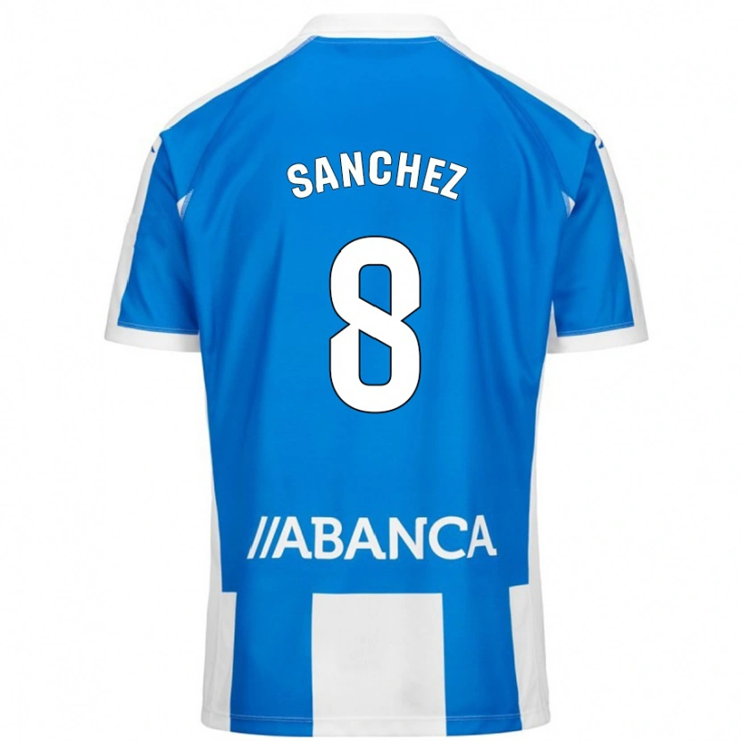 Danxen Män Carlota Sánchez #8 Blå Vit Hemmatröja Matchtröjor 2024/25 Tröjor T-Tröja