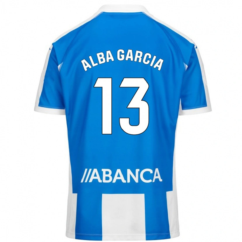 Danxen Män Lucía Alba García #13 Blå Vit Hemmatröja Matchtröjor 2024/25 Tröjor T-Tröja