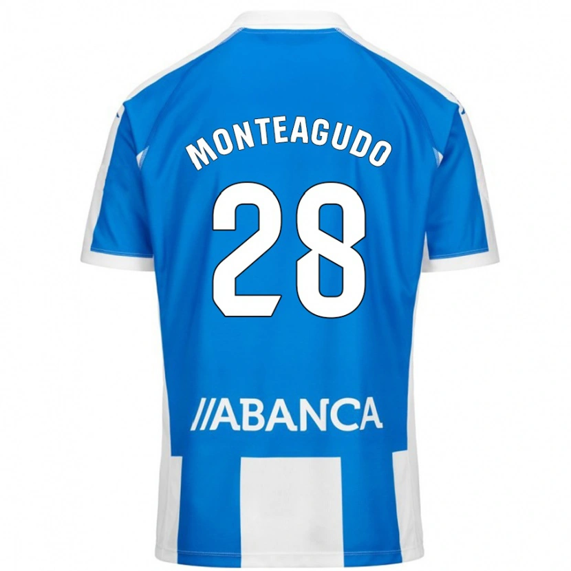 Danxen Män Paula Monteagudo #28 Blå Vit Hemmatröja Matchtröjor 2024/25 Tröjor T-Tröja