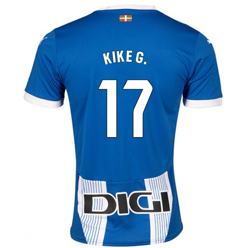 Danxen Män Kike García #17 Blå Hemmatröja Matchtröjor 2024/25 Tröjor T-Tröja