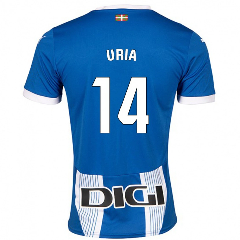 Danxen Män Iker Uria #14 Blå Hemmatröja Matchtröjor 2024/25 Tröjor T-Tröja