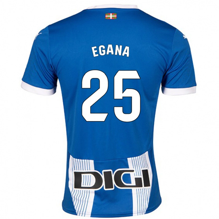 Danxen Män Eider Egaña #25 Blå Hemmatröja Matchtröjor 2024/25 Tröjor T-Tröja