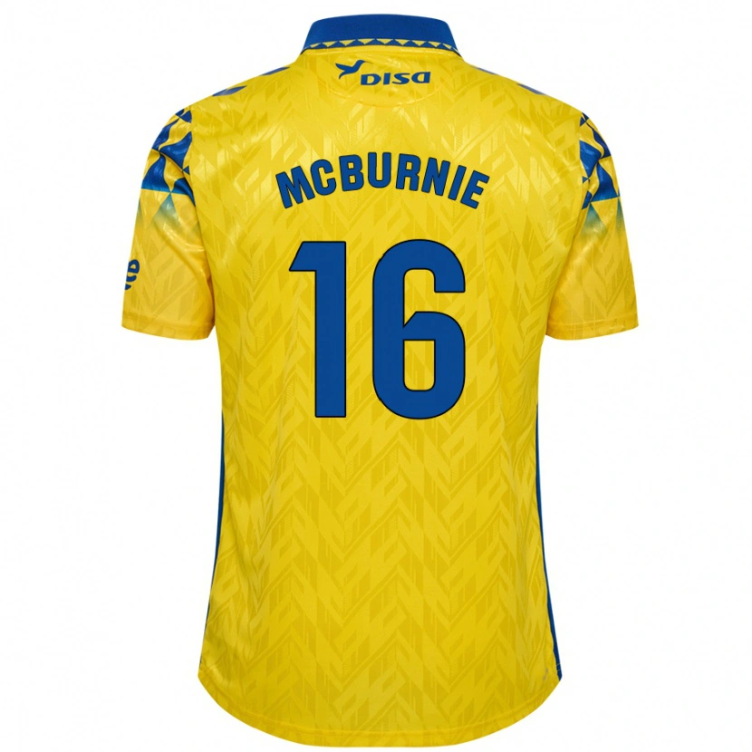 Danxen Män Oli Mcburnie #16 Gul Blå Hemmatröja Matchtröjor 2024/25 Tröjor T-Tröja
