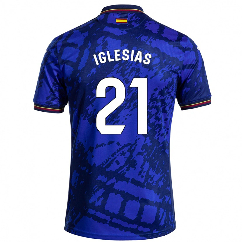 Danxen Män Juan Iglesias #21 Mörkare Blå Hemmatröja Matchtröjor 2024/25 Tröjor T-Tröja