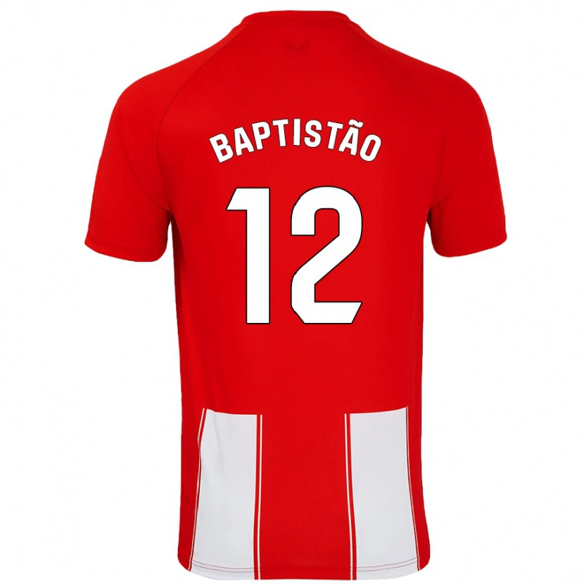 Danxen Män Léo Baptistão #12 Röd Vit Hemmatröja Matchtröjor 2024/25 Tröjor T-Tröja