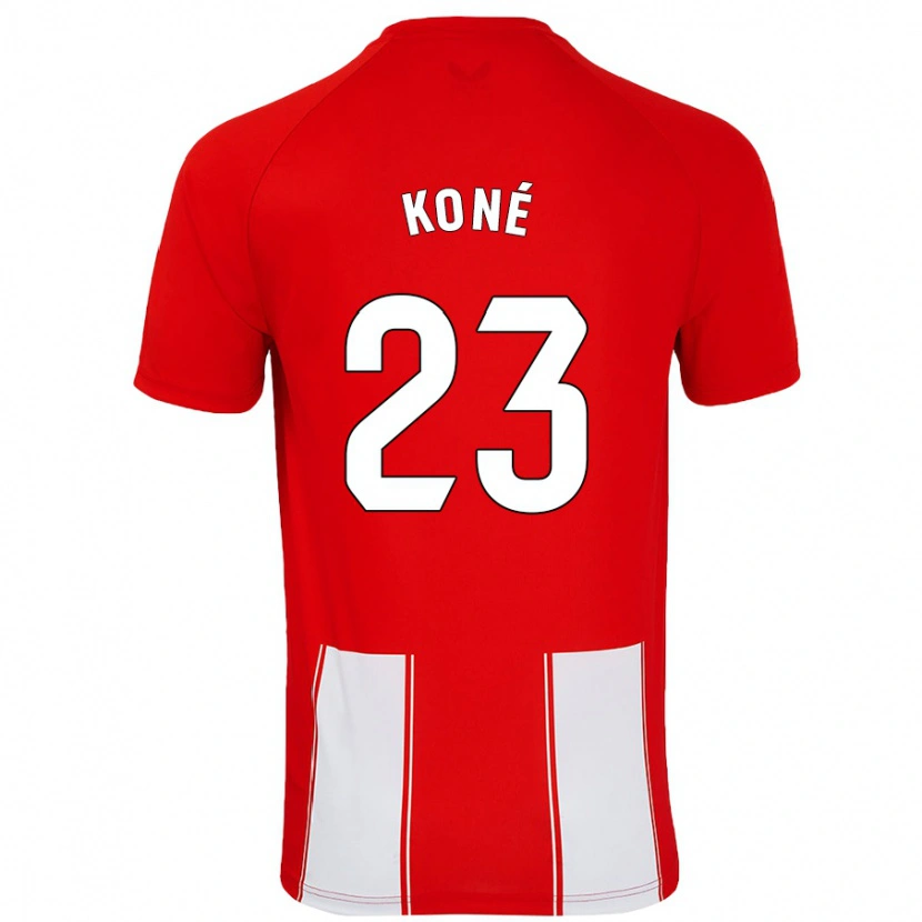 Danxen Män Ibrahima Koné #23 Röd Vit Hemmatröja Matchtröjor 2024/25 Tröjor T-Tröja