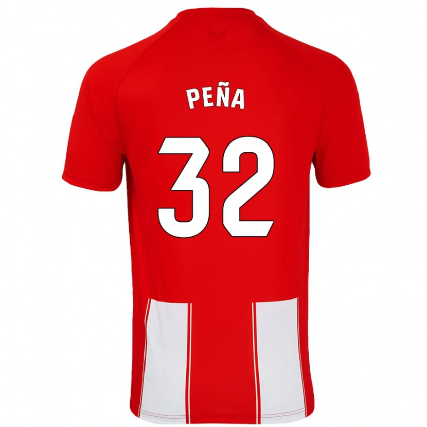 Danxen Män Marcos Peña #32 Röd Vit Hemmatröja Matchtröjor 2024/25 Tröjor T-Tröja
