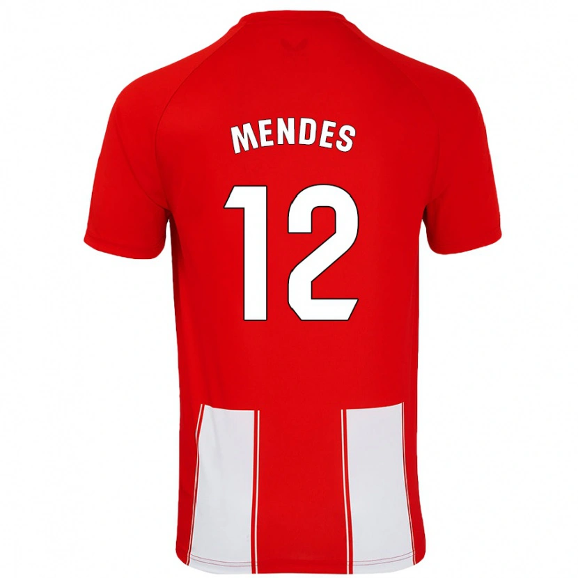 Danxen Män Alex Mendes #12 Röd Vit Hemmatröja Matchtröjor 2024/25 Tröjor T-Tröja