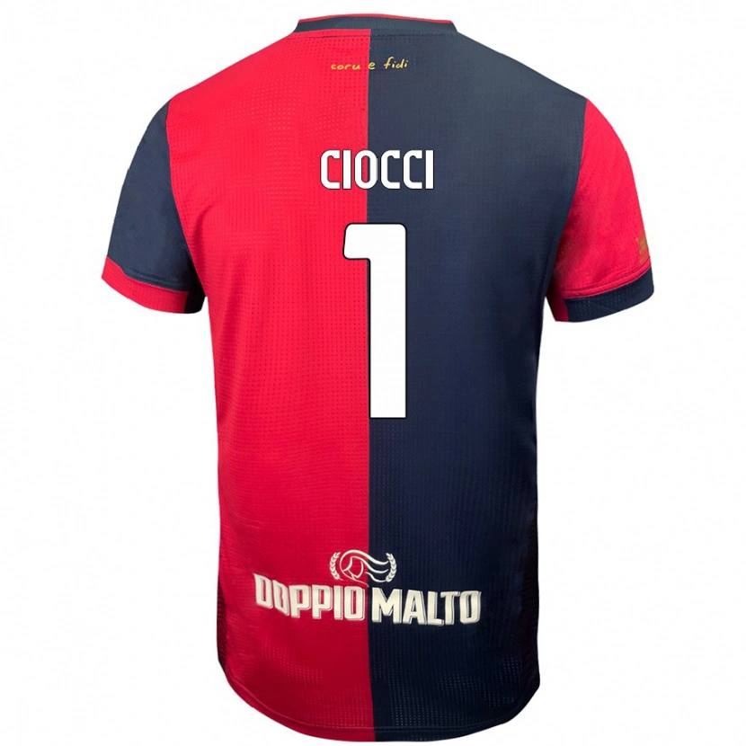 Danxen Män Giuseppe Ciocci #1 Röd Mörkare Blå Hemmatröja Matchtröjor 2024/25 Tröjor T-Tröja