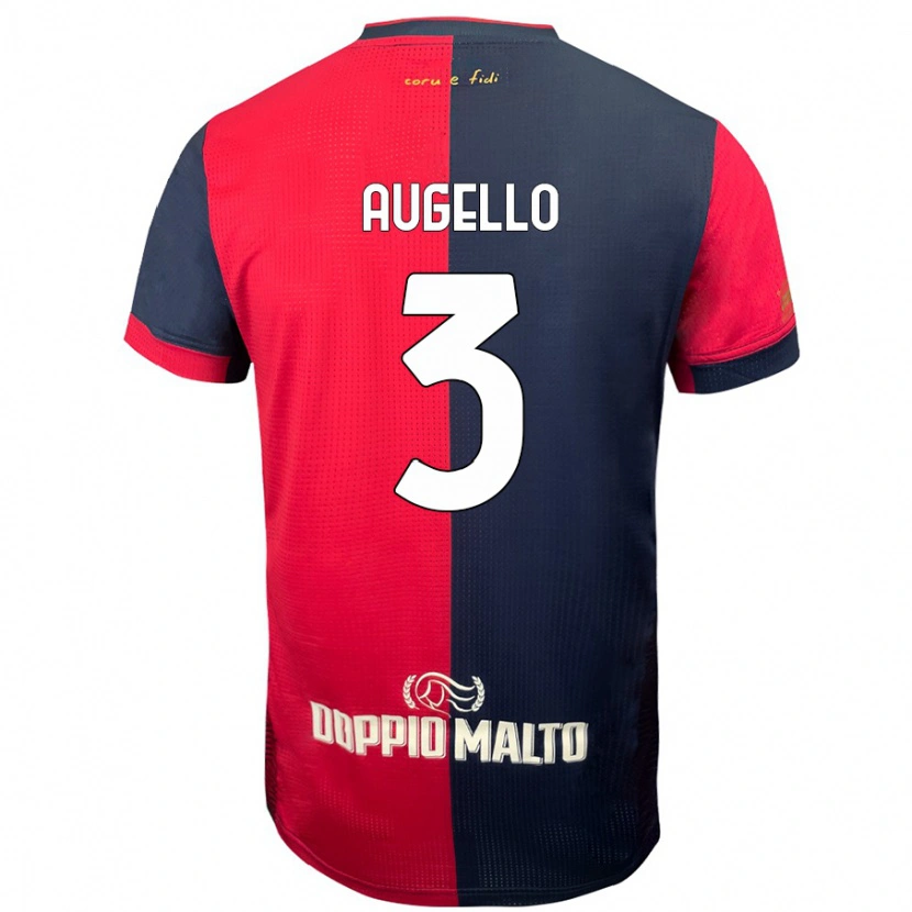 Danxen Män Tommaso Augello #3 Röd Mörkare Blå Hemmatröja Matchtröjor 2024/25 Tröjor T-Tröja