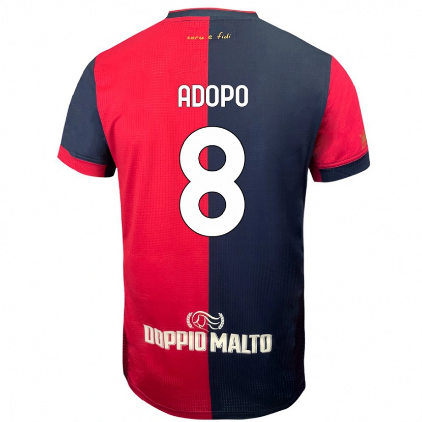 Danxen Män Michel Adopo #8 Röd Mörkare Blå Hemmatröja Matchtröjor 2024/25 Tröjor T-Tröja