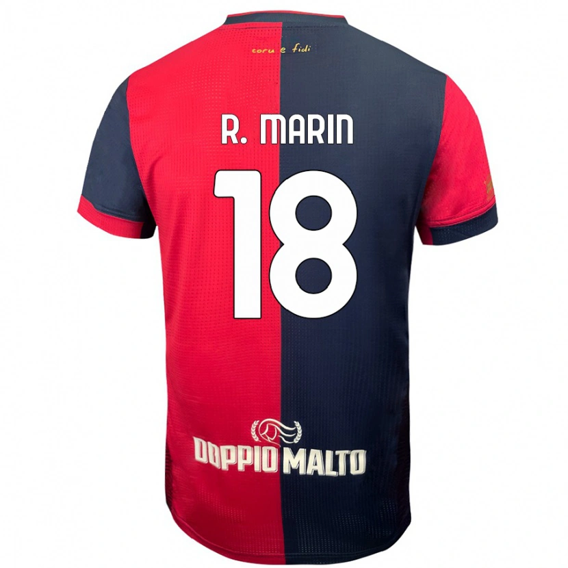 Danxen Män Răzvan Marin #18 Röd Mörkare Blå Hemmatröja Matchtröjor 2024/25 Tröjor T-Tröja