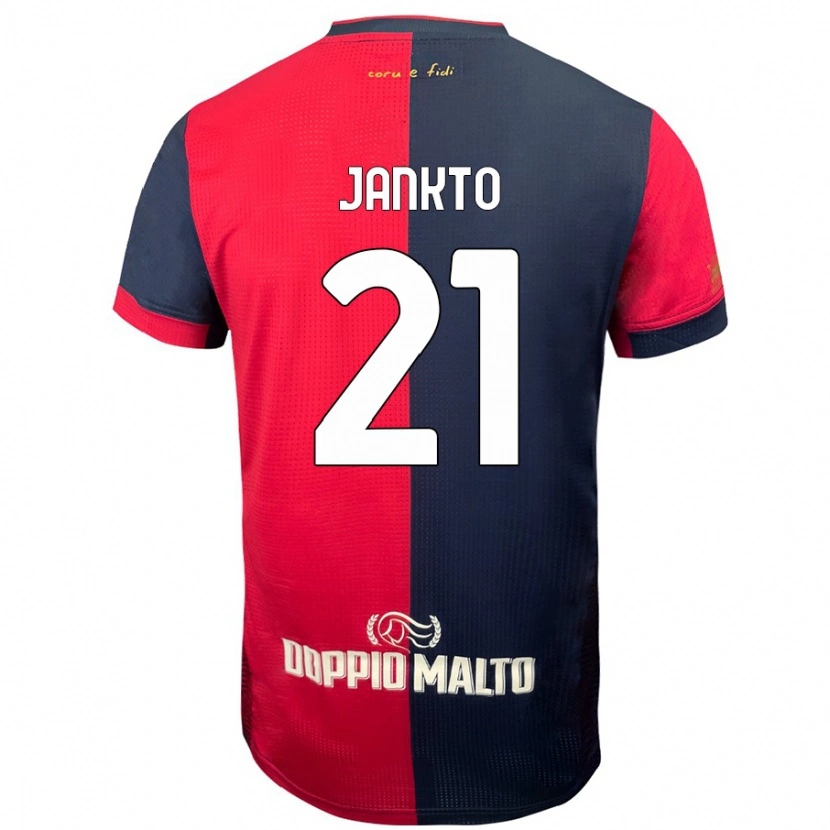 Danxen Män Jakub Jankto #21 Röd Mörkare Blå Hemmatröja Matchtröjor 2024/25 Tröjor T-Tröja