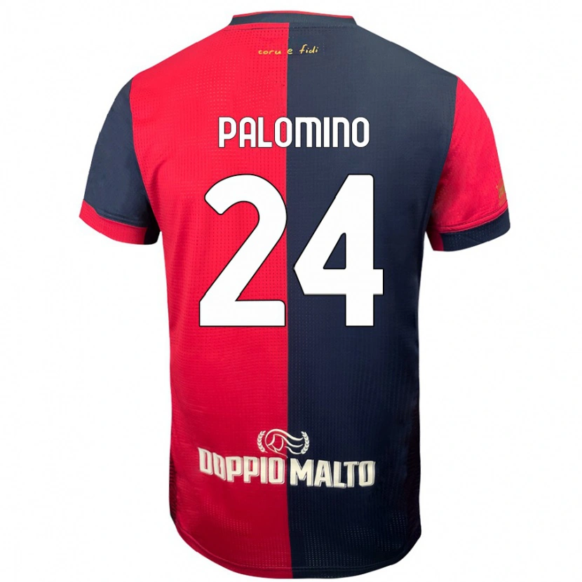 Danxen Män José Luis Palomino #24 Röd Mörkare Blå Hemmatröja Matchtröjor 2024/25 Tröjor T-Tröja