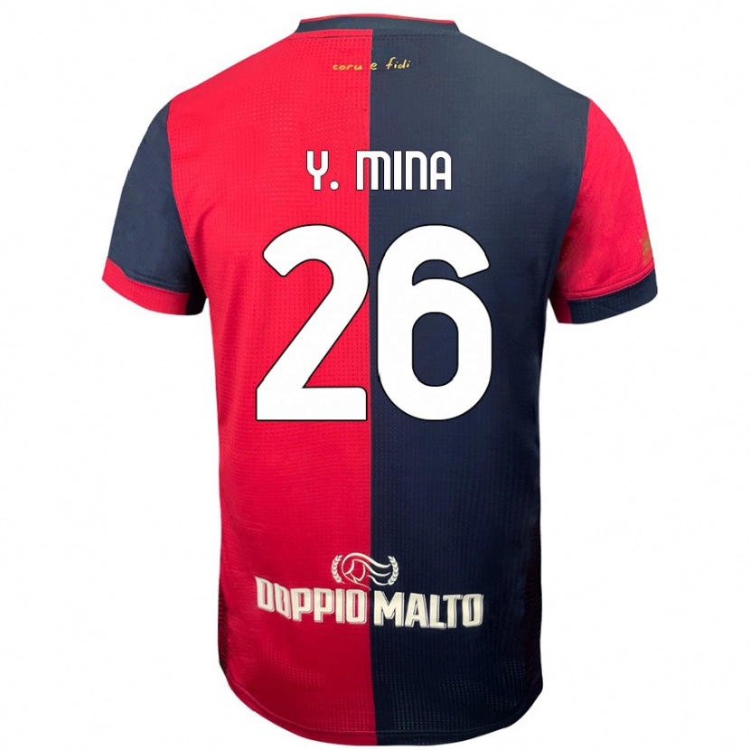 Danxen Män Yerry Mina #26 Röd Mörkare Blå Hemmatröja Matchtröjor 2024/25 Tröjor T-Tröja