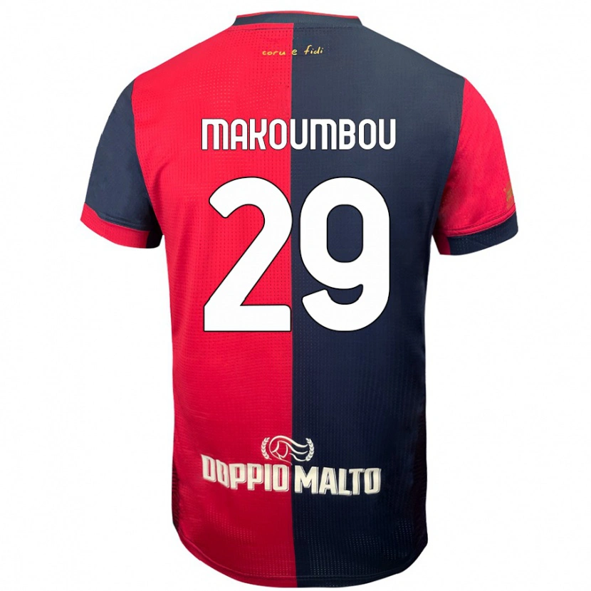 Danxen Män Antoine Makoumbou #29 Röd Mörkare Blå Hemmatröja Matchtröjor 2024/25 Tröjor T-Tröja