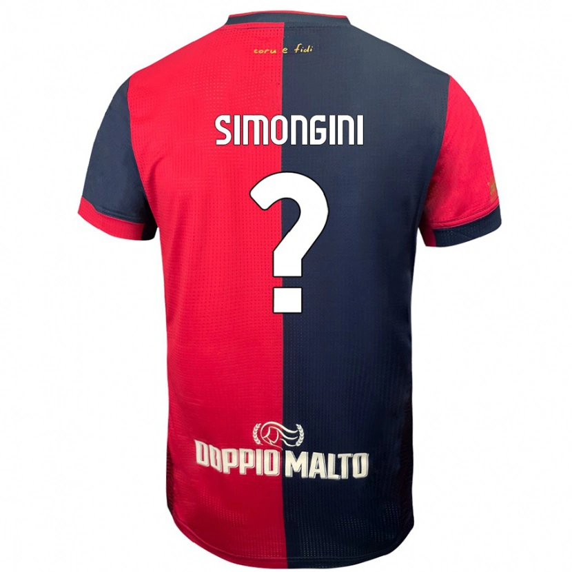 Danxen Män Andrea Simongini #0 Röd Mörkare Blå Hemmatröja Matchtröjor 2024/25 Tröjor T-Tröja