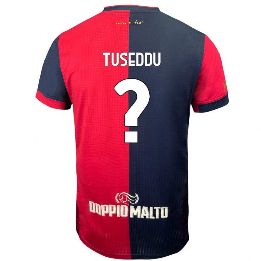 Danxen Män Alessio Tuseddu #0 Röd Mörkare Blå Hemmatröja Matchtröjor 2024/25 Tröjor T-Tröja