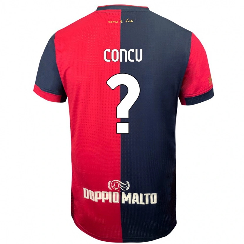 Danxen Män Marco Concu #0 Röd Mörkare Blå Hemmatröja Matchtröjor 2024/25 Tröjor T-Tröja