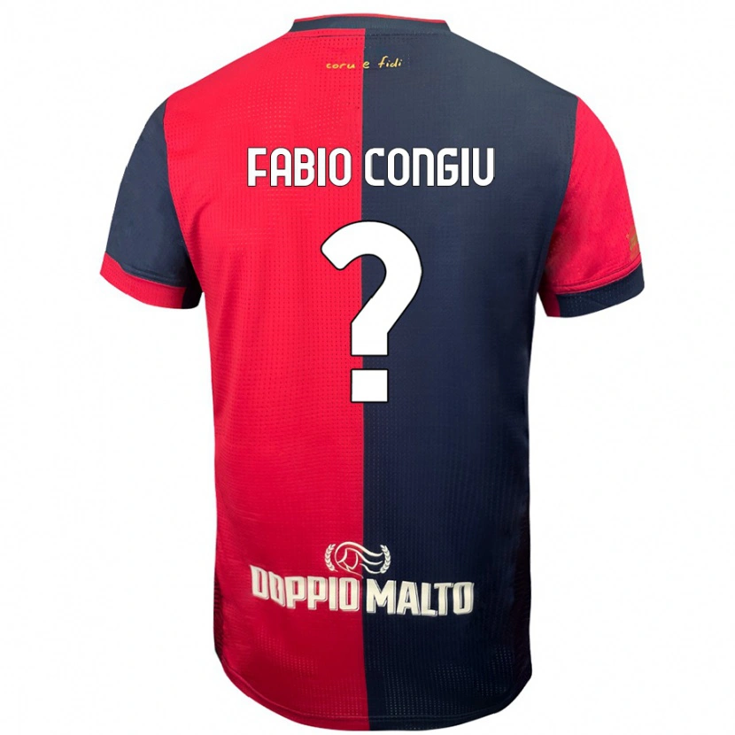 Danxen Män Fabio Congiu #0 Röd Mörkare Blå Hemmatröja Matchtröjor 2024/25 Tröjor T-Tröja