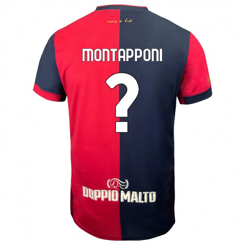 Danxen Män Leonardo Montapponi #0 Röd Mörkare Blå Hemmatröja Matchtröjor 2024/25 Tröjor T-Tröja