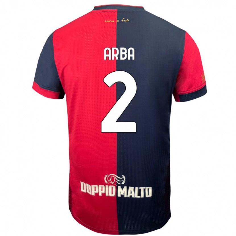 Danxen Män Federico Arba #2 Röd Mörkare Blå Hemmatröja Matchtröjor 2024/25 Tröjor T-Tröja