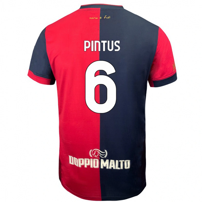 Danxen Män Nicola Pintus #6 Röd Mörkare Blå Hemmatröja Matchtröjor 2024/25 Tröjor T-Tröja