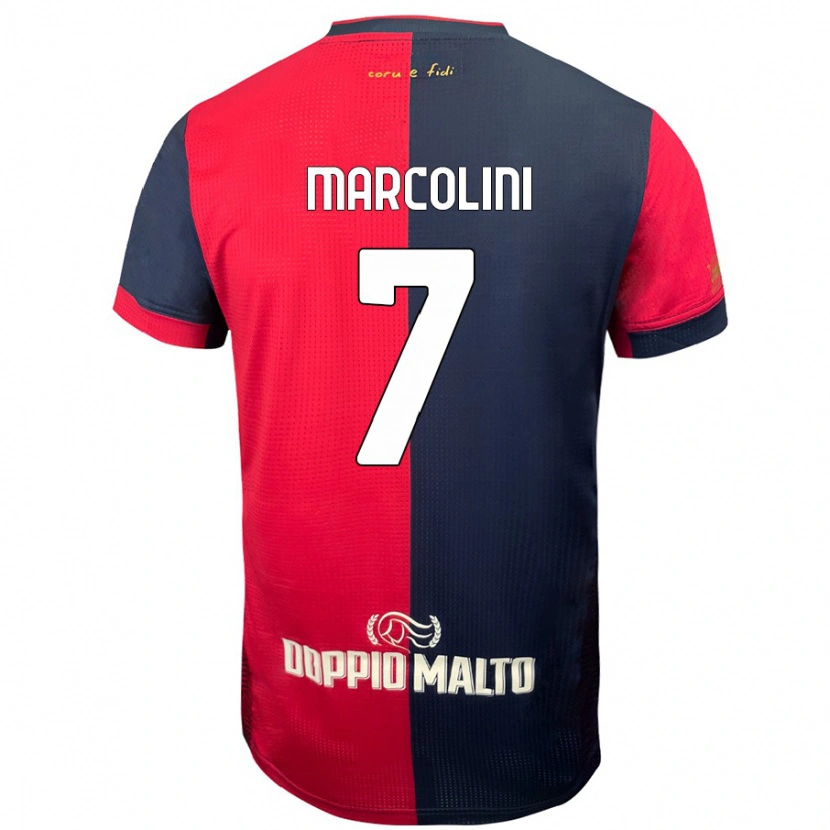 Danxen Män Diego Marcolini #7 Röd Mörkare Blå Hemmatröja Matchtröjor 2024/25 Tröjor T-Tröja