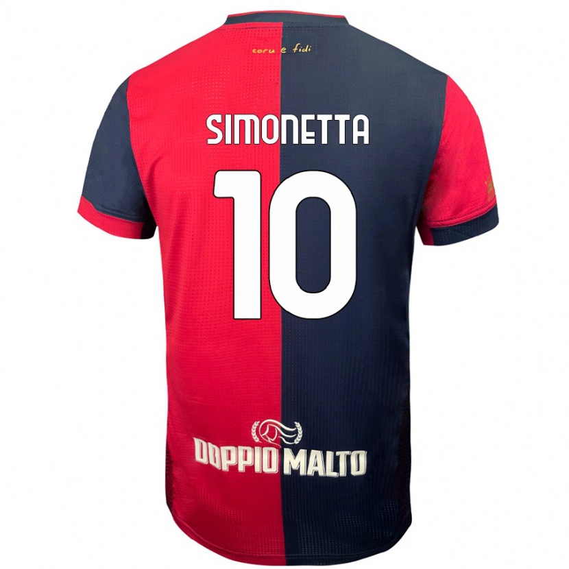 Danxen Män Jacopo Simonetta #10 Röd Mörkare Blå Hemmatröja Matchtröjor 2024/25 Tröjor T-Tröja