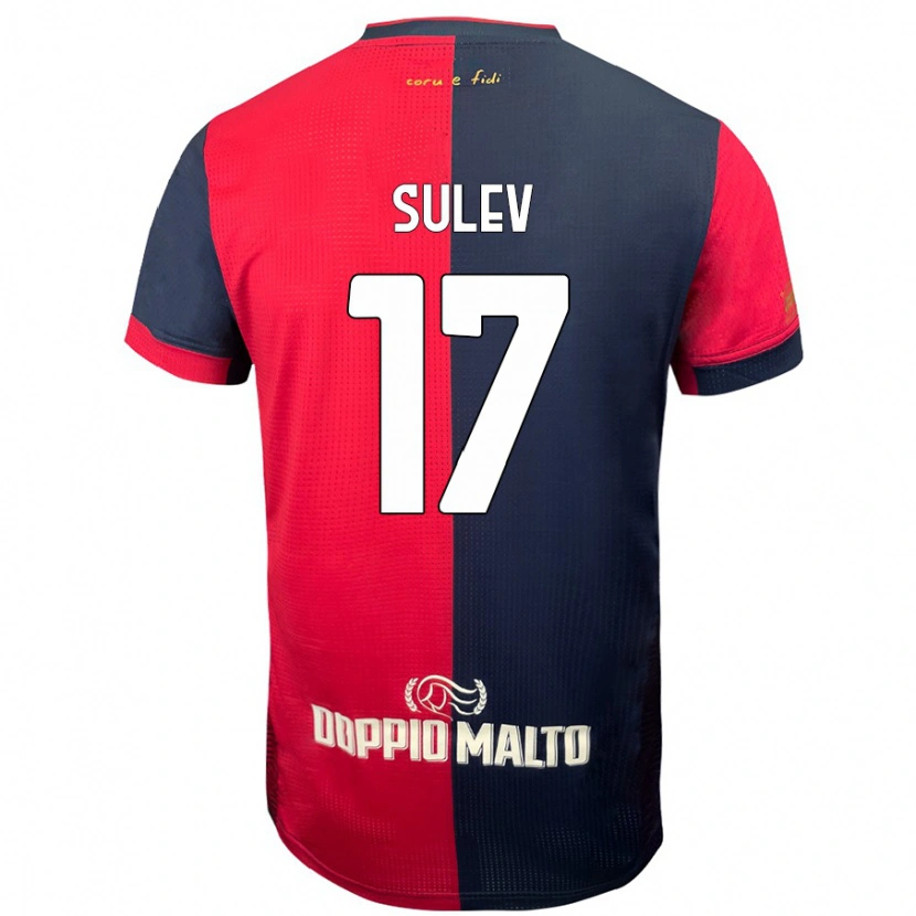 Danxen Män Ivan Sulev #17 Röd Mörkare Blå Hemmatröja Matchtröjor 2024/25 Tröjor T-Tröja