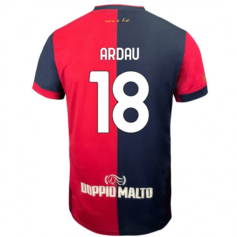Danxen Män Samuel Ardau #18 Röd Mörkare Blå Hemmatröja Matchtröjor 2024/25 Tröjor T-Tröja