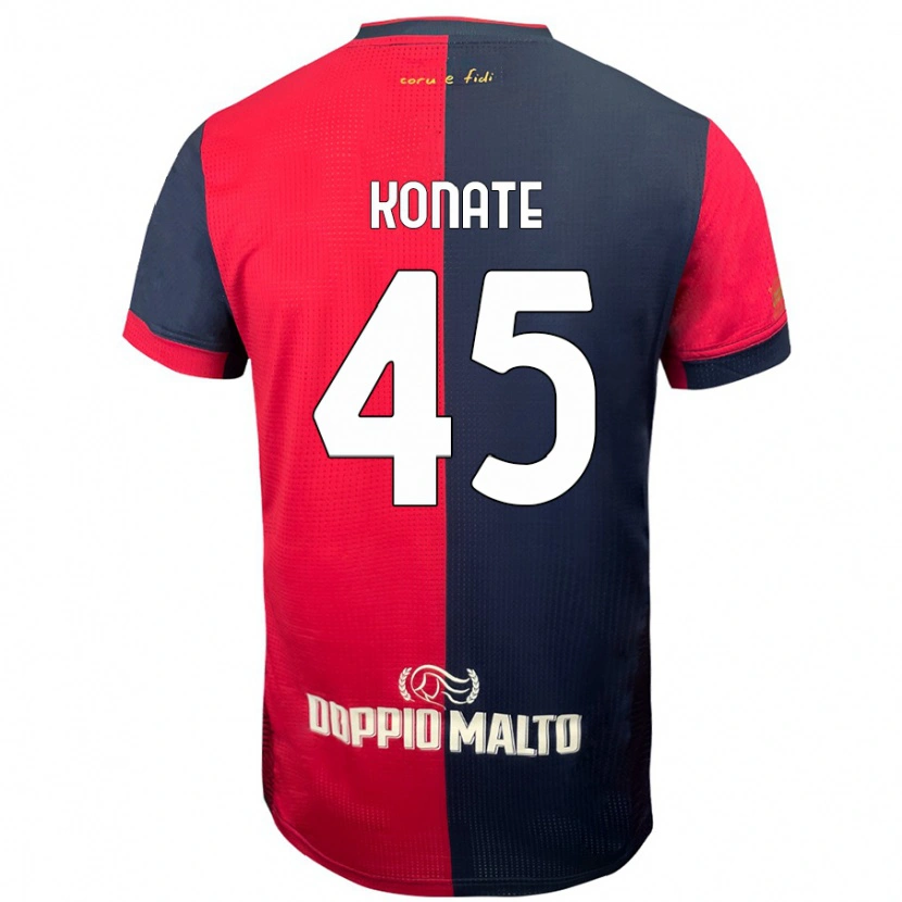 Danxen Män Ismael Konate #45 Röd Mörkare Blå Hemmatröja Matchtröjor 2024/25 Tröjor T-Tröja