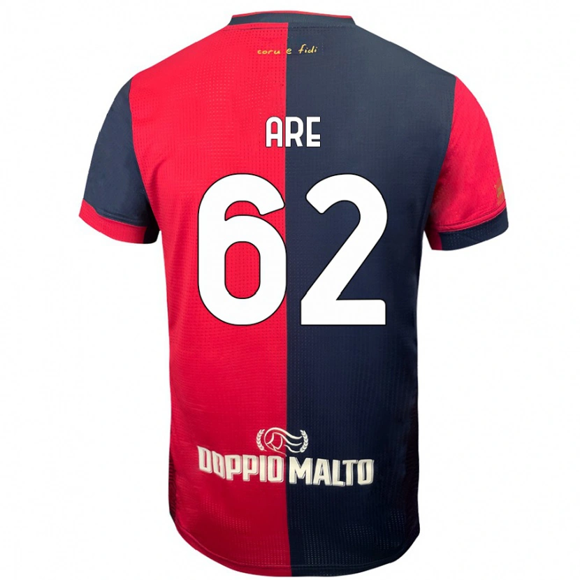 Danxen Män Emmanuele Are #62 Röd Mörkare Blå Hemmatröja Matchtröjor 2024/25 Tröjor T-Tröja