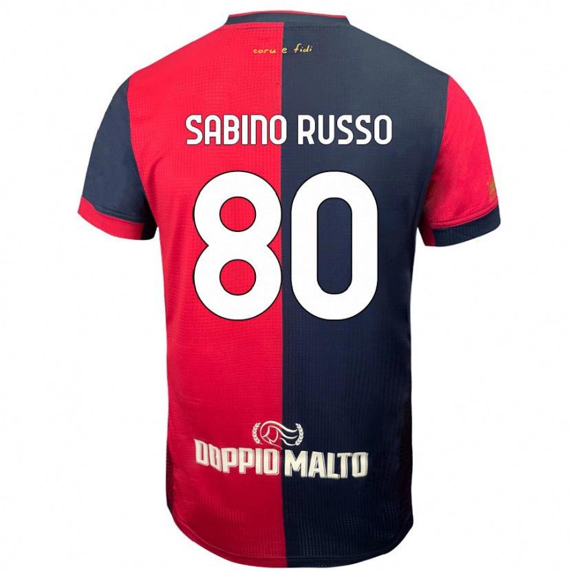 Danxen Män Alessandro Sabino Russo #80 Röd Mörkare Blå Hemmatröja Matchtröjor 2024/25 Tröjor T-Tröja