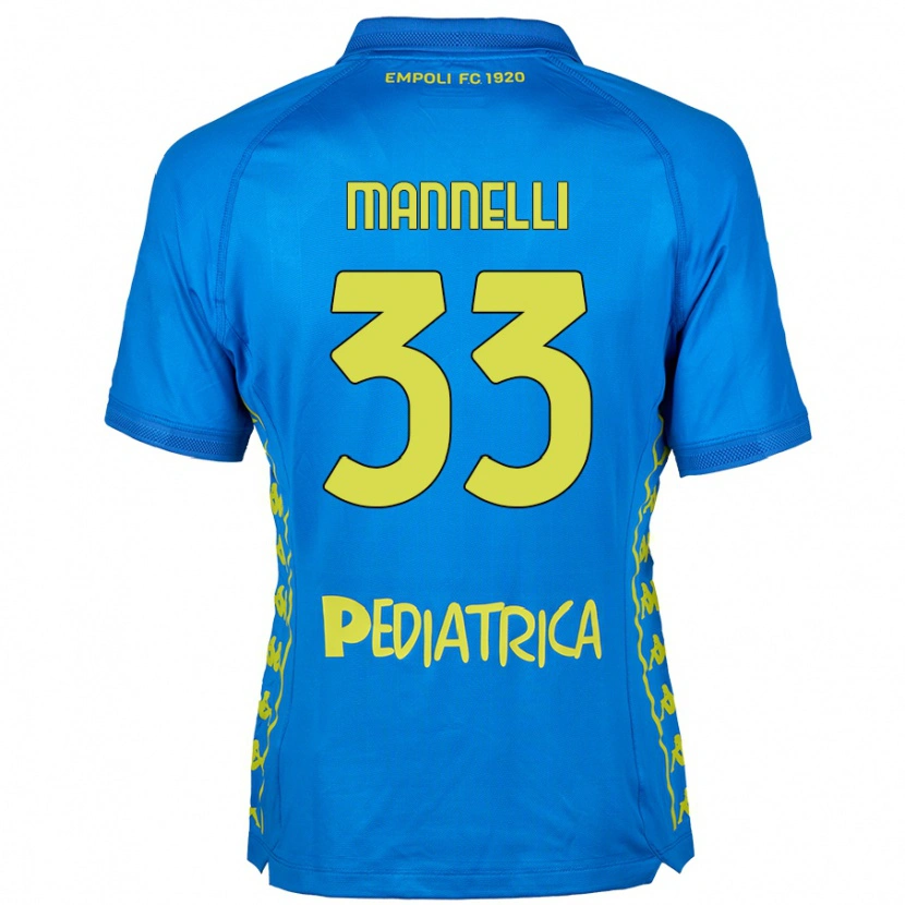 Danxen Män Matteo Mannelli #33 Blå Hemmatröja Matchtröjor 2024/25 Tröjor T-Tröja