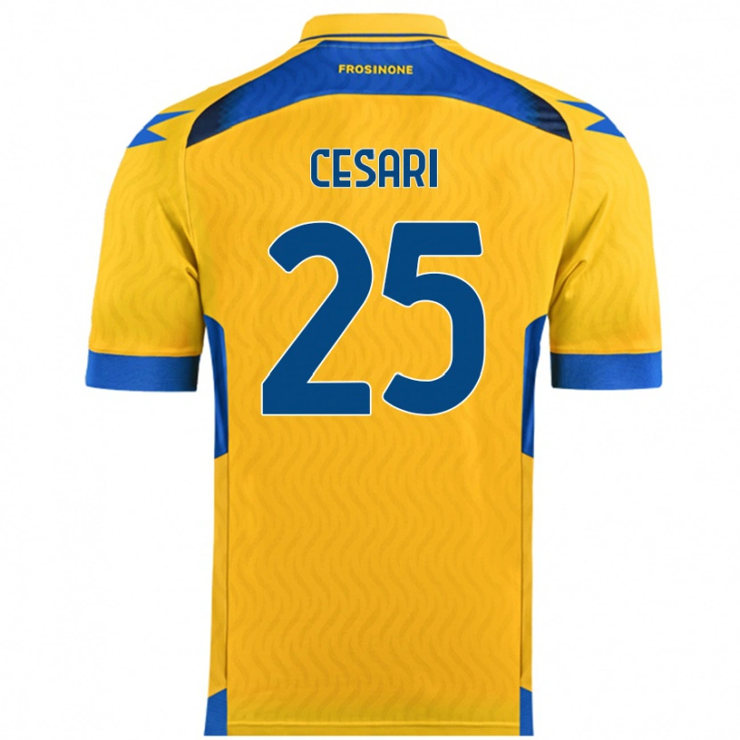 Danxen Män Nicolò Cesari #25 Gul Hemmatröja Matchtröjor 2024/25 Tröjor T-Tröja