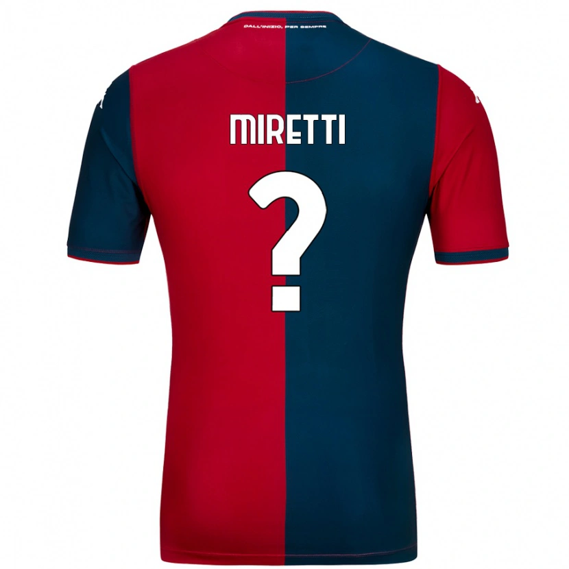 Danxen Män Fabio Miretti #0 Röd Mörkblå Hemmatröja Matchtröjor 2024/25 Tröjor T-Tröja