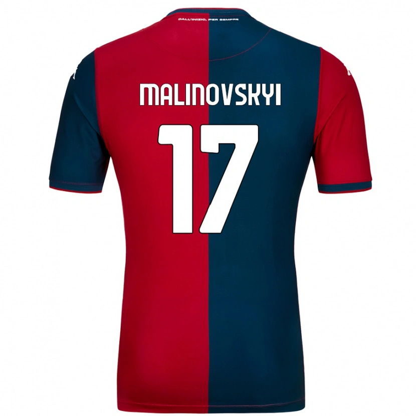 Danxen Män Ruslan Malinovskyi #17 Röd Mörkblå Hemmatröja Matchtröjor 2024/25 Tröjor T-Tröja