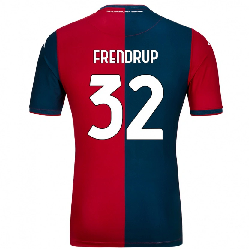 Danxen Män Morten Frendrup #32 Röd Mörkblå Hemmatröja Matchtröjor 2024/25 Tröjor T-Tröja