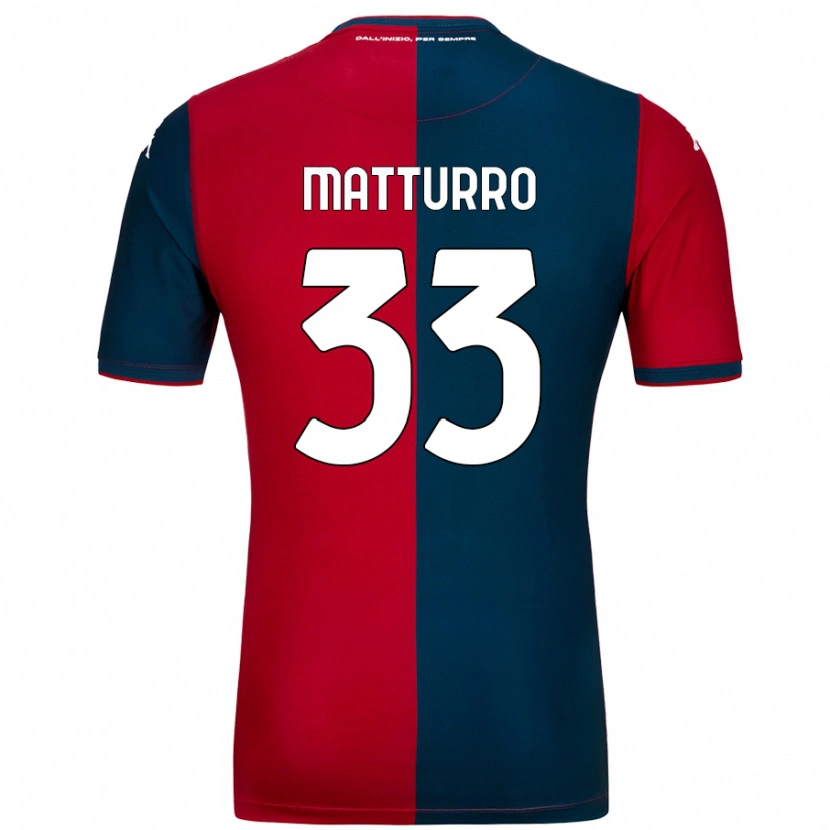 Danxen Män Alan Matturro #33 Röd Mörkblå Hemmatröja Matchtröjor 2024/25 Tröjor T-Tröja