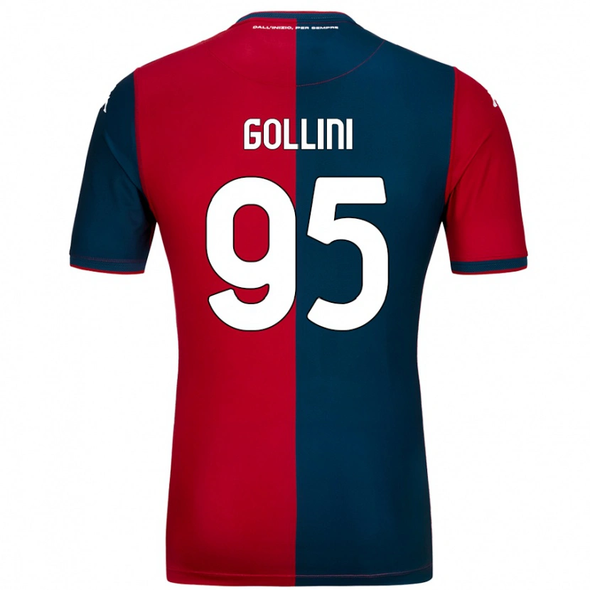 Danxen Män Pierluigi Gollini #95 Röd Mörkblå Hemmatröja Matchtröjor 2024/25 Tröjor T-Tröja