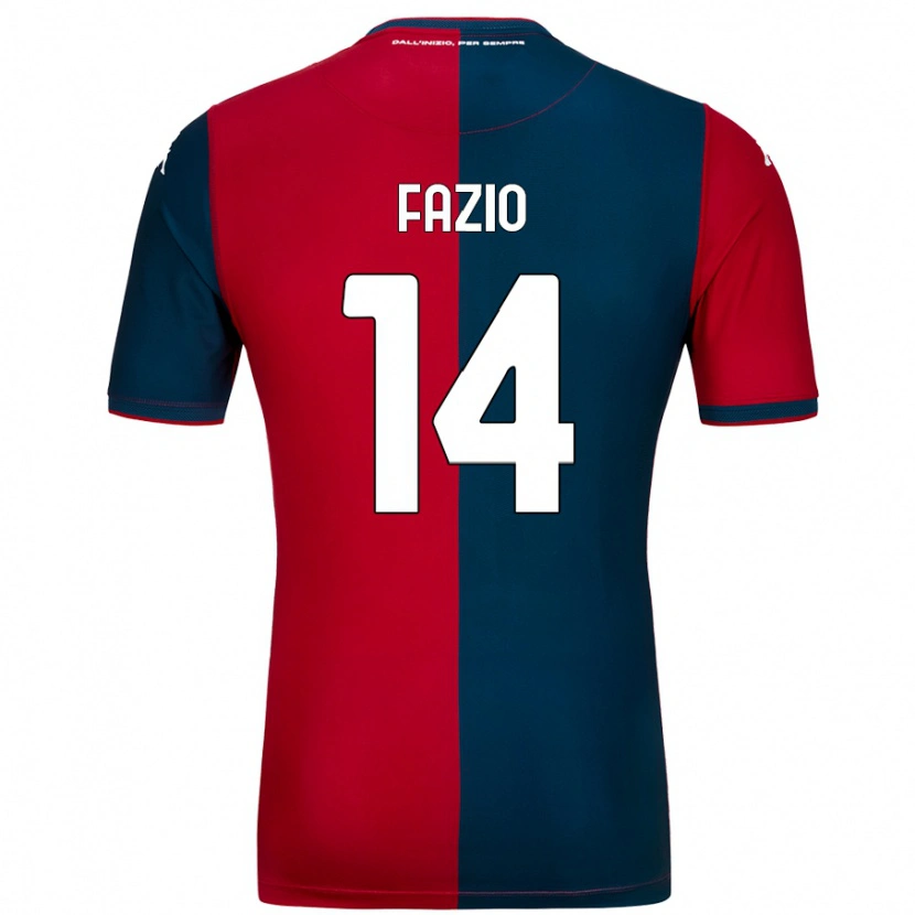 Danxen Män Tommaso Fazio #14 Röd Mörkblå Hemmatröja Matchtröjor 2024/25 Tröjor T-Tröja